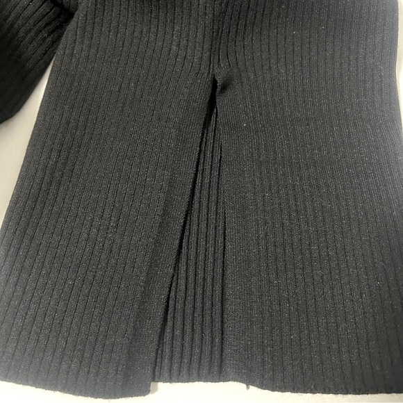 4th & Reckless Petite 8P Women Black Ribbed Side Slit Hem Wide Leg Belted Pants - Picture 9 of 10